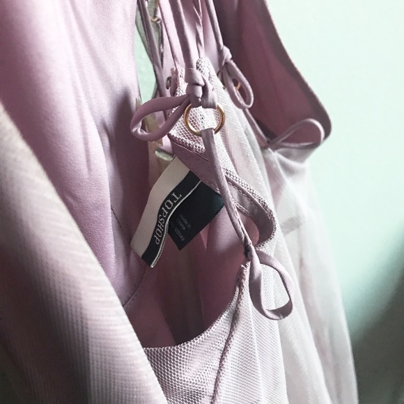 Topshop tulle lace-up prom lavender lace dress - Picture 8 of 8